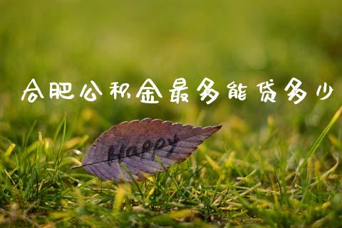 合肥公积金最多能贷多少_https://m.letulww.com_期货交易策略_第1张