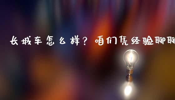 长城车怎么样？咱们凭经验聊聊_https://m.letulww.com_期货开户保证金_第1张
