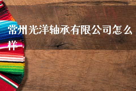 常州光洋轴承有限公司怎么样_https://m.letulww.com_期货交易策略_第1张
