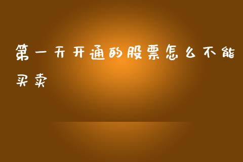 第一天开通的股票怎么不能买卖_https://m.letulww.com_期货交易软件_第1张