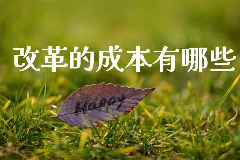 改革的成本有哪些_https://m.letulww.com_股指期货交易时间_第1张