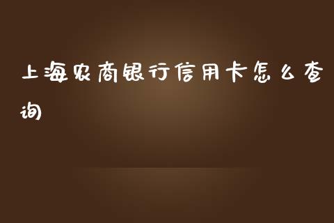 上海农商银行信用卡怎么查询_https://m.letulww.com_期货交易策略_第1张
