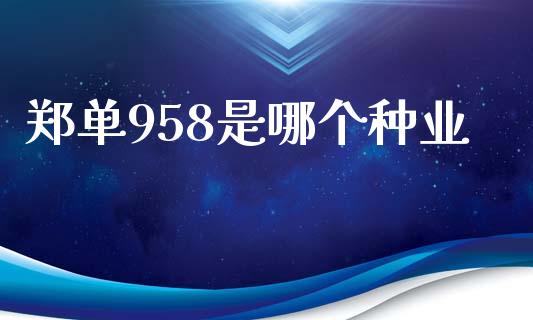 郑单958是哪个种业_https://m.letulww.com_期货交易策略_第1张