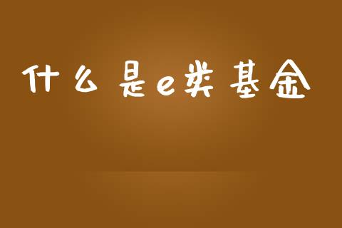 什么是e类基金_https://m.letulww.com_期货交易策略_第1张