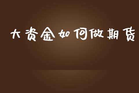大资金如何做期货_https://m.letulww.com_期货交易策略_第1张