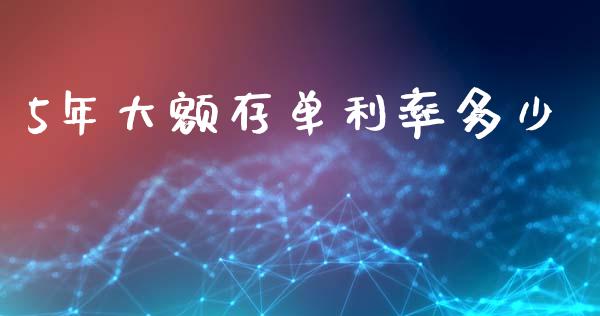 5年大额存单利率多少_https://m.letulww.com_期货交易软件_第1张