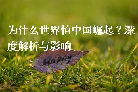 为什么世界怕中国崛起？深度解析与影响_https://m.letulww.com_期货开户保证金_第1张
