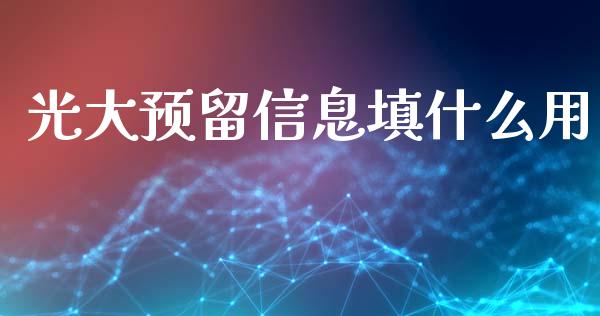 光大预留信息填什么用_https://m.letulww.com_期货开户保证金_第1张