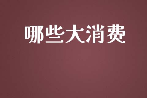 哪些大消费_https://m.letulww.com_期货交易软件_第1张
