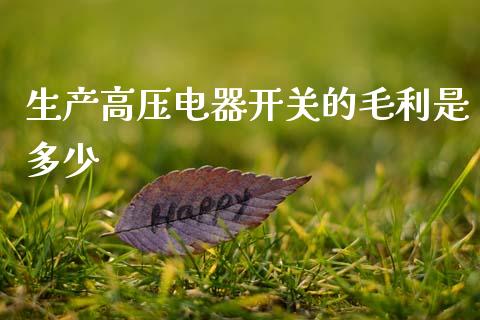 生产高压电器开关的毛利是多少_https://m.letulww.com_股指期货交易时间_第1张
