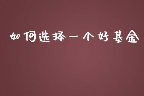 如何选择一个好基金_https://m.letulww.com_股指期货交易时间_第1张