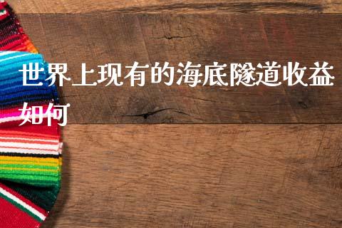 世界上现有的海底隧道收益如何_https://m.letulww.com_期货交易策略_第1张