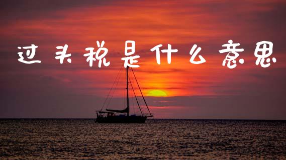 过头税是什么意思_https://m.letulww.com_期货交易策略_第1张
