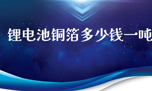 锂电池铜箔多少钱一吨_https://m.letulww.com_期货交易软件_第1张