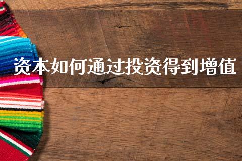 资本如何通过投资得到增值_https://m.letulww.com_期货开户保证金_第1张