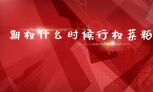 期权什么时候行权菜粕_https://m.letulww.com_股指期货交易时间_第1张