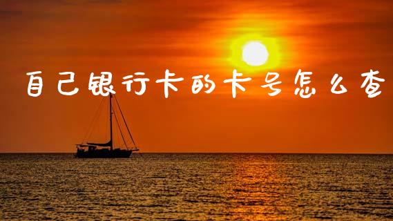 自己银行卡的卡号怎么查_https://m.letulww.com_期货交易策略_第1张