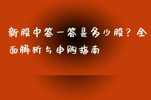 新股中签一签是多少股？全面解析与申购指南_https://m.letulww.com_期货交易策略_第1张