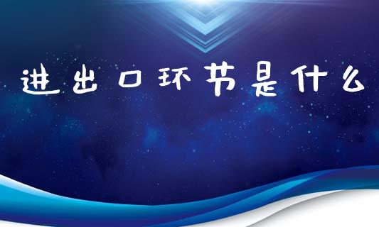 进出口环节是什么_https://m.letulww.com_股指期货交易时间_第1张