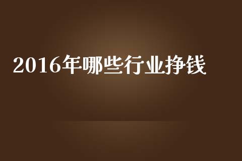 2016年哪些行业挣钱_https://m.letulww.com_期货交易策略_第1张