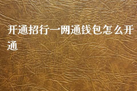 开通招行一网通钱包怎么开通_https://m.letulww.com_股指期货交易时间_第1张