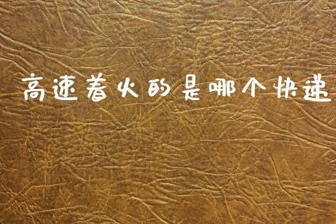 高速着火的是哪个快递_https://m.letulww.com_股指期货交易时间_第1张