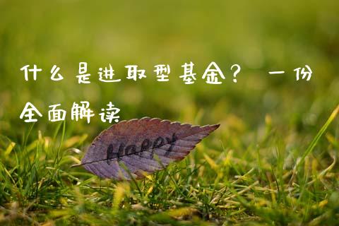 什么是进取型基金？ 一份全面解读_https://m.letulww.com_期货开户保证金_第1张