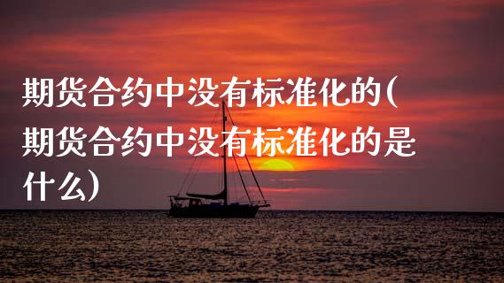 期货合约中没有标准化的(期货合约中没有标准化的是什么)_https://m.letulww.com_期货开户保证金_第1张