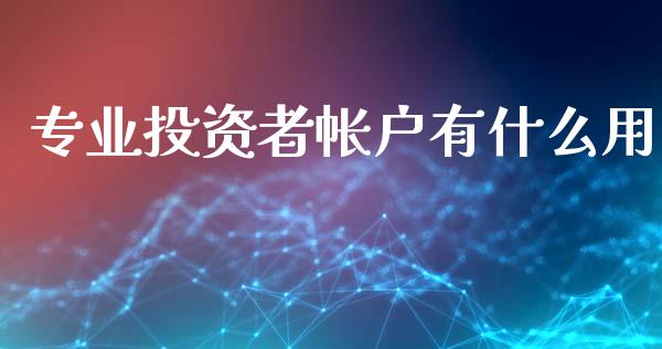 专业投资者帐户有什么用_https://m.letulww.com_期货开户保证金_第1张