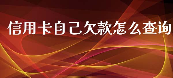 信用卡自己欠款怎么查询_https://m.letulww.com_期货交易策略_第1张