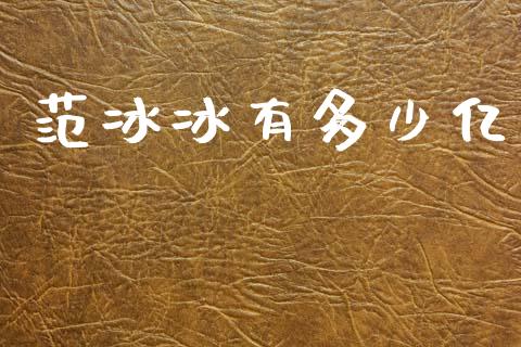 范冰冰有多少亿_https://m.letulww.com_期货交易软件_第1张