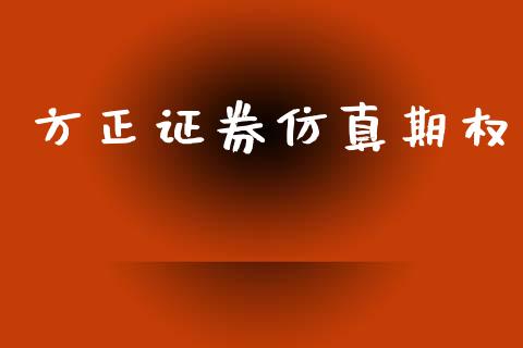 方正证券仿真期权_https://m.letulww.com_期货交易软件_第1张