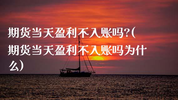 期货当天盈利不入账吗?(期货当天盈利不入账吗为什么)_https://m.letulww.com_股指期货交易时间_第1张