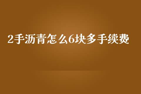 2手沥青怎么6块多手续费_https://m.letulww.com_股指期货交易时间_第1张