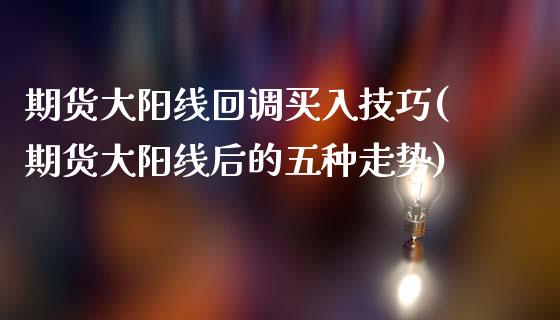 期货大阳线回调买入技巧(期货大阳线后的五种走势)_https://m.letulww.com_期货交易策略_第1张
