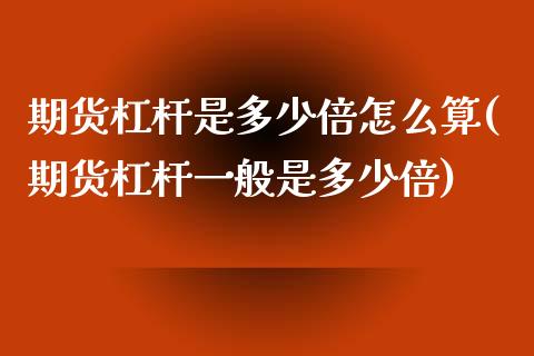 期货杠杆是多少倍怎么算(期货杠杆一般是多少倍)_https://m.letulww.com_期货开户保证金_第1张