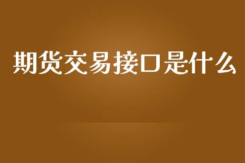 期货交易接口是什么_https://m.letulww.com_期货交易软件_第1张