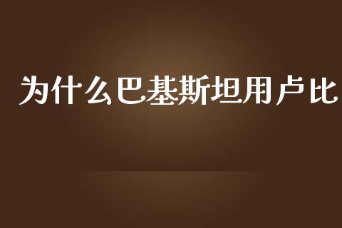 为什么巴基斯坦用卢比_https://m.letulww.com_期货交易策略_第1张