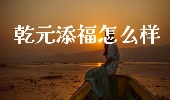 乾元添福怎么样_https://m.letulww.com_股指期货交易时间_第1张