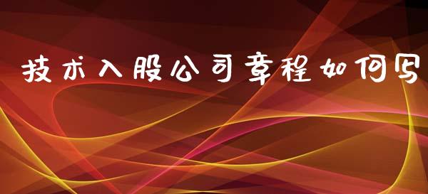 技术入股公司章程如何写_https://m.letulww.com_期货开户保证金_第1张