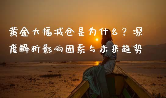 黄金大幅减仓是为什么？深度解析影响因素与未来趋势_https://m.letulww.com_期货交易策略_第1张