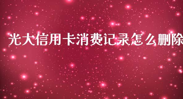 光大信用卡消费记录怎么删除_https://m.letulww.com_期货交易软件_第1张