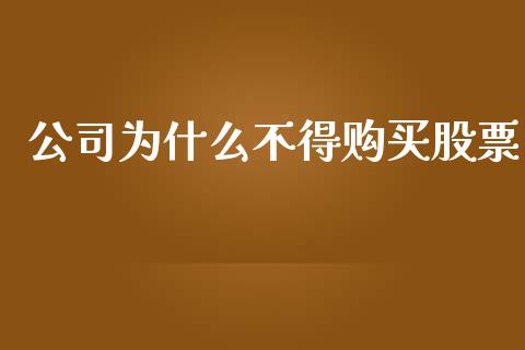 公司为什么不得购买股票_https://m.letulww.com_股指期货交易时间_第1张