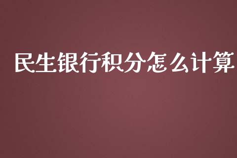 民生银行积分怎么计算_https://m.letulww.com_期货交易策略_第1张