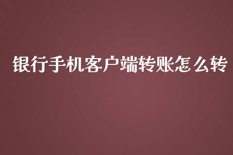银行手机客户端转账怎么转_https://m.letulww.com_期货交易软件_第1张