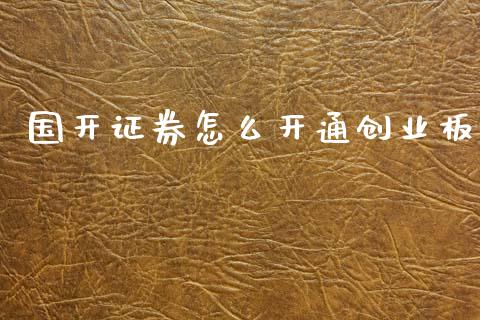国开证券怎么开通创业板_https://m.letulww.com_期货交易策略_第1张