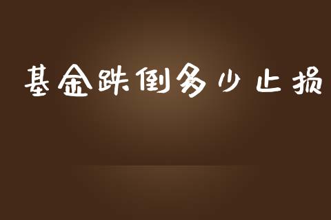 基金跌倒多少止损_https://m.letulww.com_股指期货交易时间_第1张