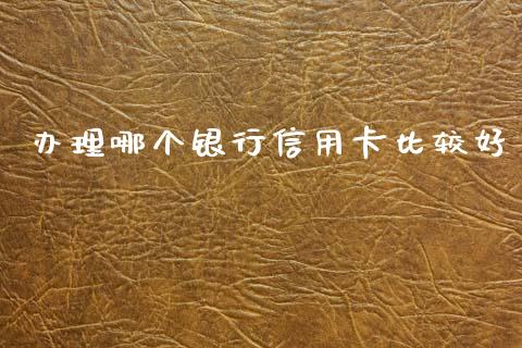 办理哪个银行信用卡比较好_https://m.letulww.com_期货开户保证金_第1张