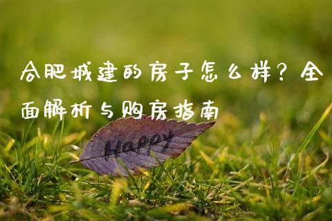 合肥城建的房子怎么样？全面解析与购房指南_https://m.letulww.com_期货开户保证金_第1张