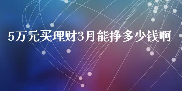 5万元买理财3月能挣多少钱啊_https://m.letulww.com_期货开户保证金_第1张